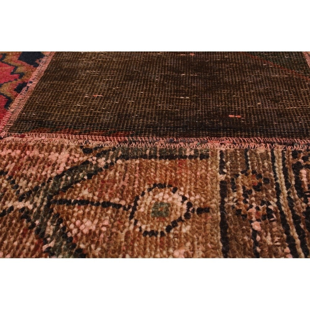 eCarpetGallery Hand-knotted Vogue Patch Dark Burgundy, Light Brown Wool Rug - 6'3 x 9'10