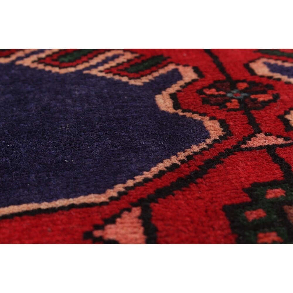 eCarpetGallery Hand-knotted Wiss Dark Blue, Red Wool Rug - 3'1 x 6'2