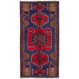 eCarpetGallery Hand-knotted Wiss Dark Blue, Red Wool Rug - 3'1 x 6'2