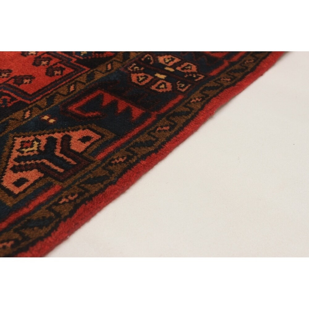 eCarpetGallery Hand-knotted Wiss Dark Copper, Dark Navy Wool Rug - 4'11 x 6'9