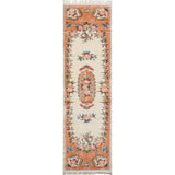 eCarpetGallery Ivory Art Silk Hand-knotted Aubousson Harrir Runner Rug (2'6 x 9'10)