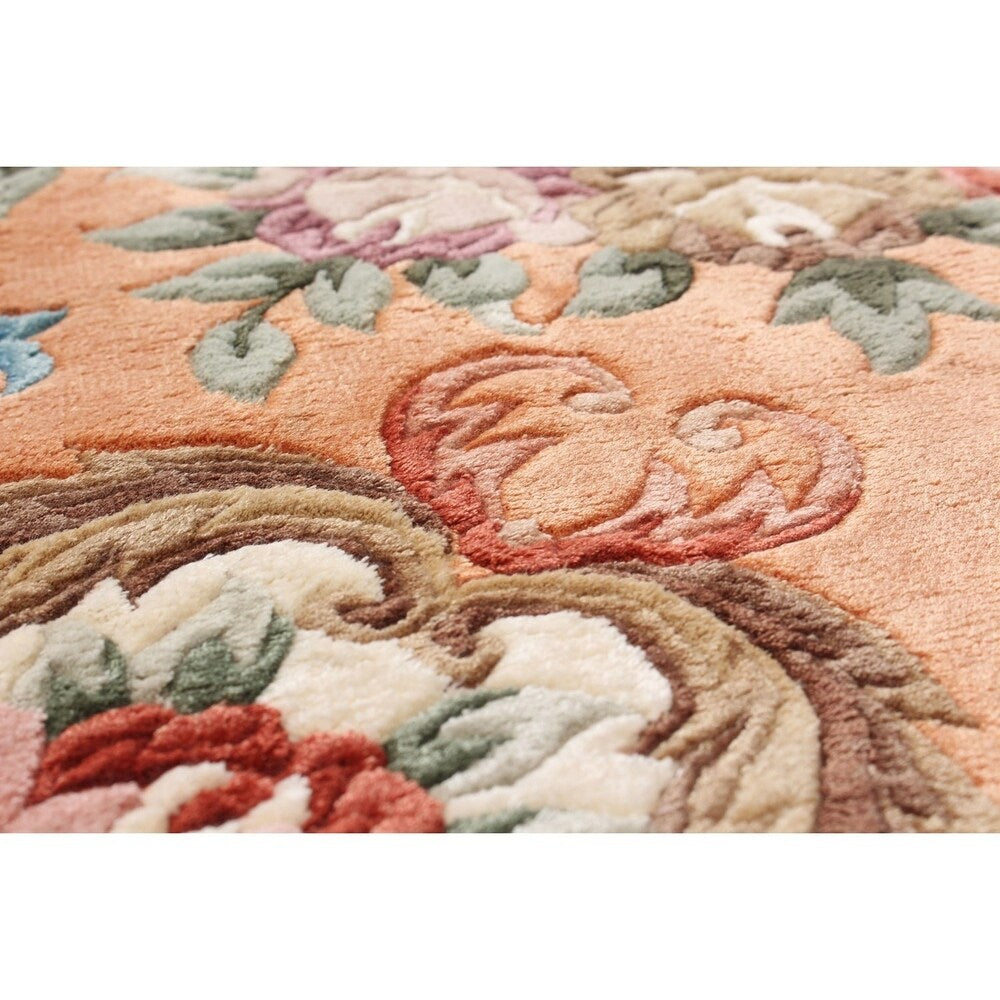 eCarpetGallery Ivory Art Silk Hand-knotted Aubousson Harrir Runner Rug (2'6 x 9'10)