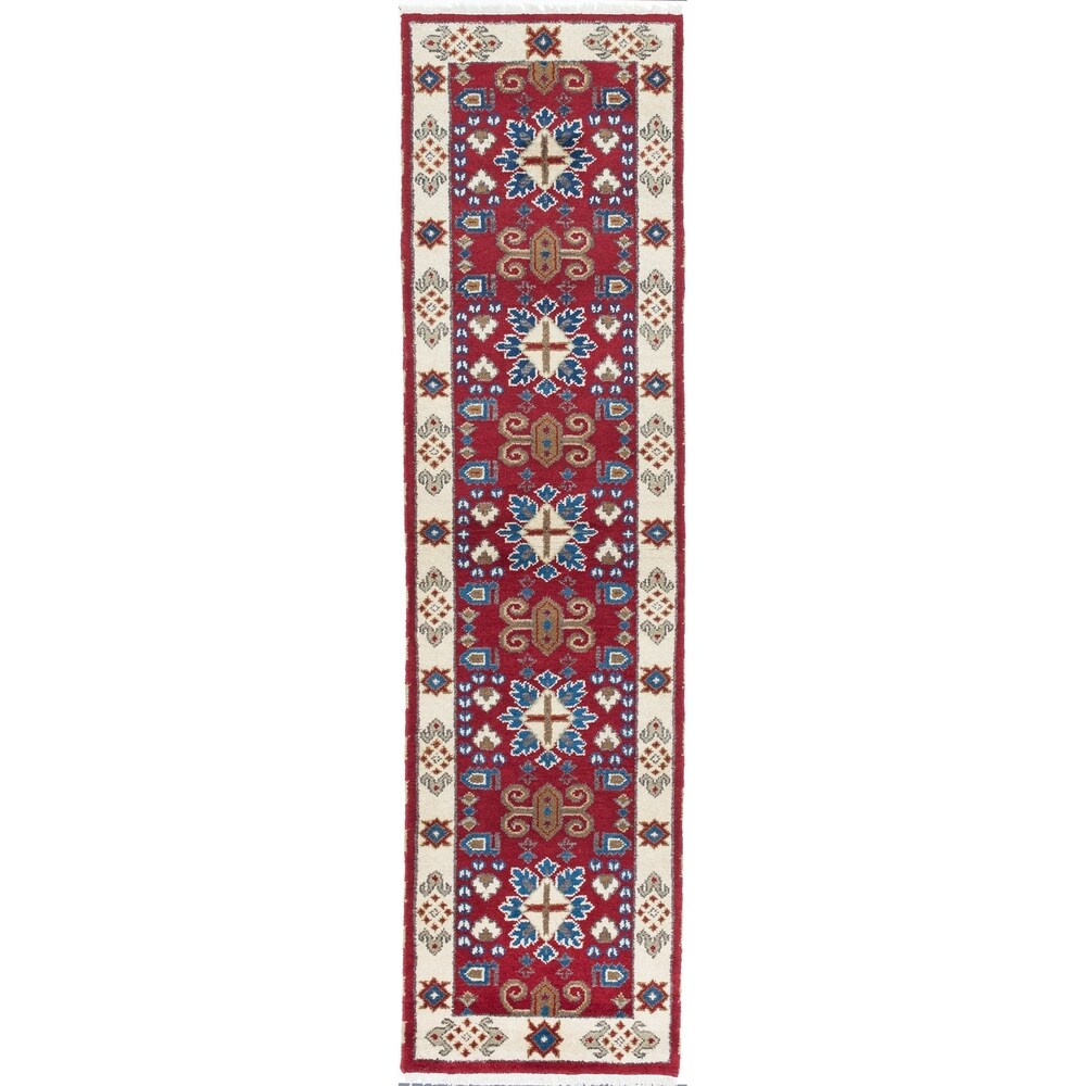 eCarpetGallery Royal Kazak Red Wool Hand-Knotted Runner Rug (2'7 x 9'9)