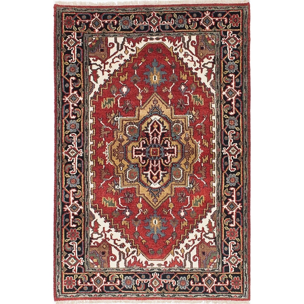 eCarpetGallery Serapi Heritage Black/Brown Wool Hand-knotted Rug (4'0 x 6'2)