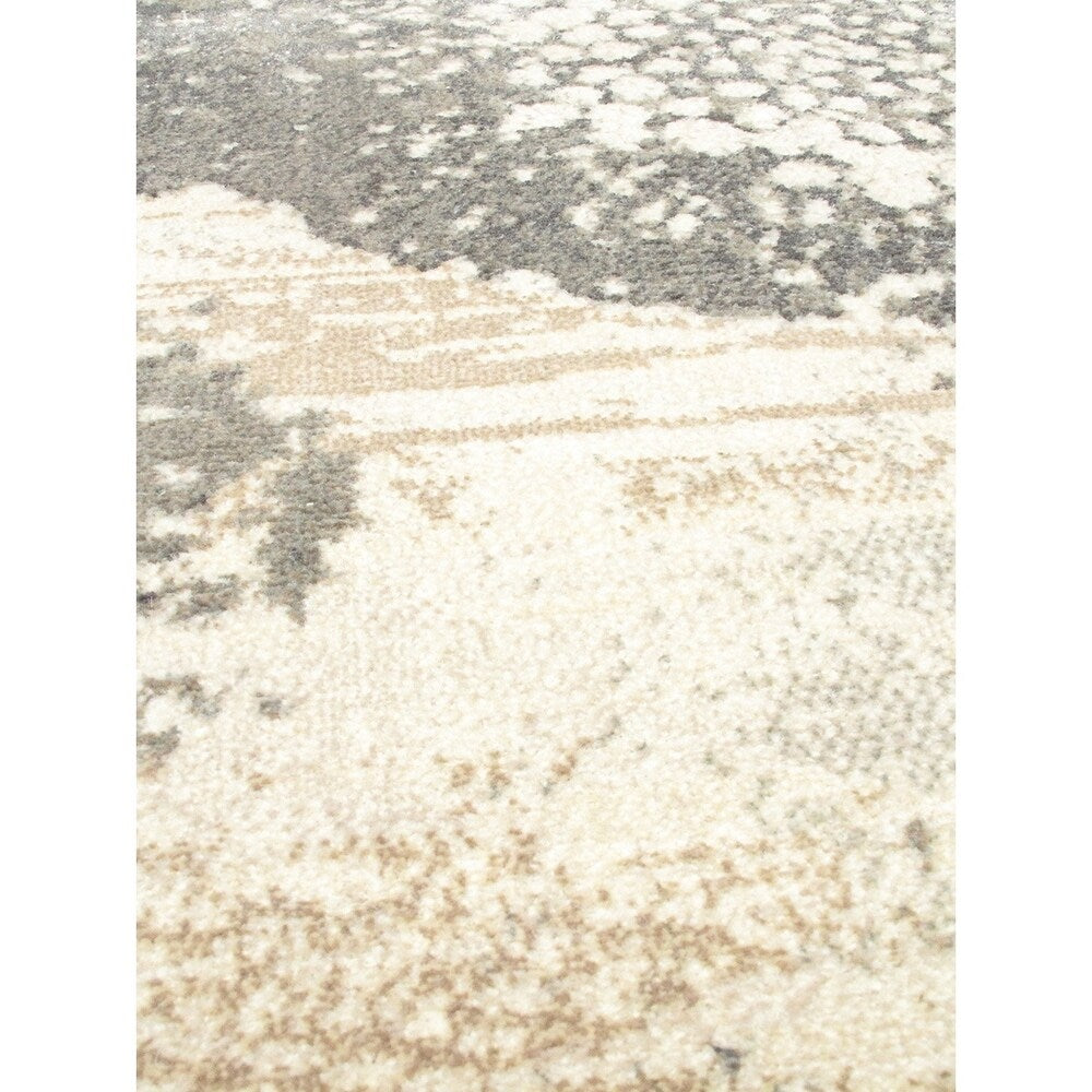 eCarpetGallery Whisper Cream, Grey Rug - 5'0 x 7'6