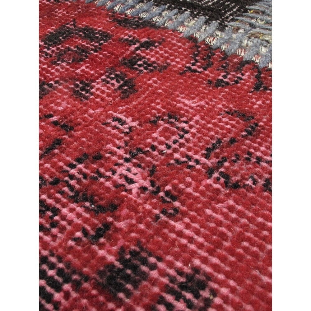 ecarpetgallery Color Transition Patch Beige/ Red Wool Rug