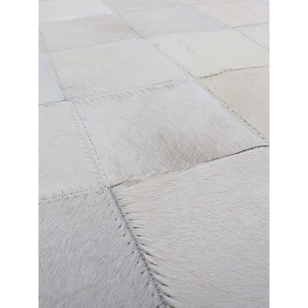 ecarpetgallery Cowhide Patch Leather Beige Rug