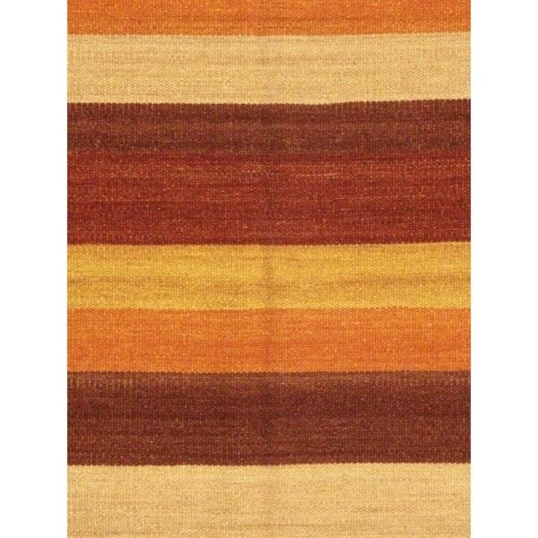 ecarpetgallery Fiesta Ivory Hand-woven Wool Kilim - 5'7 x 7'10