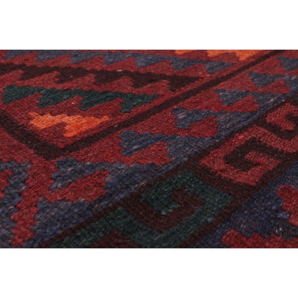 ecarpetgallery Flatweave Qashqai Red Wool Kilim Rug
