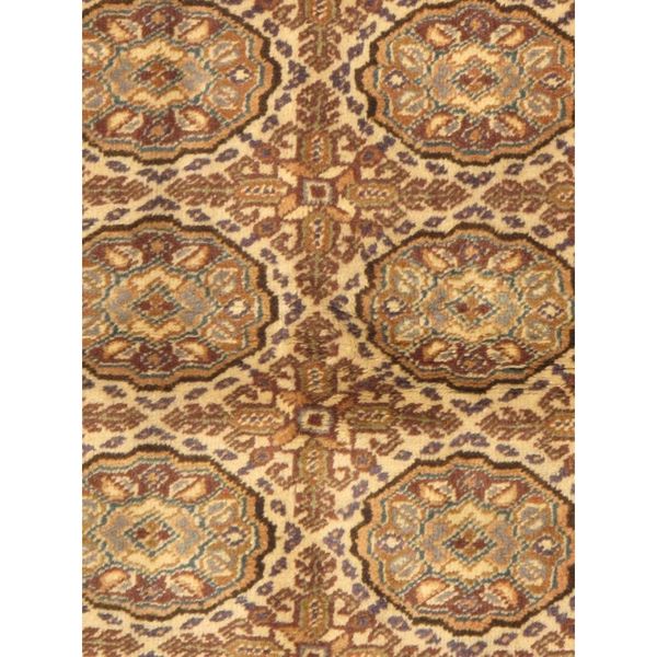 Hand-knotted Antique Anatolian Cream Wool Rug - 3'5" x 6'2"