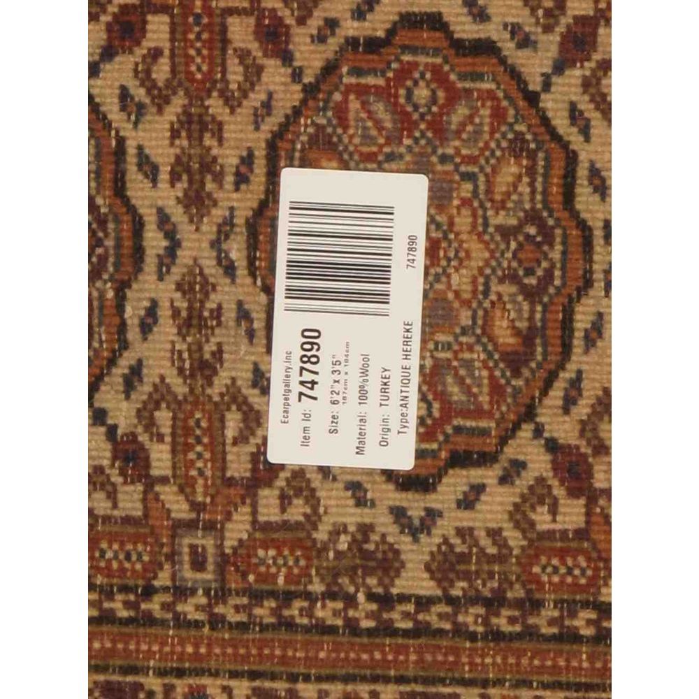 Hand-knotted Antique Anatolian Cream Wool Rug - 3'5" x 6'2"