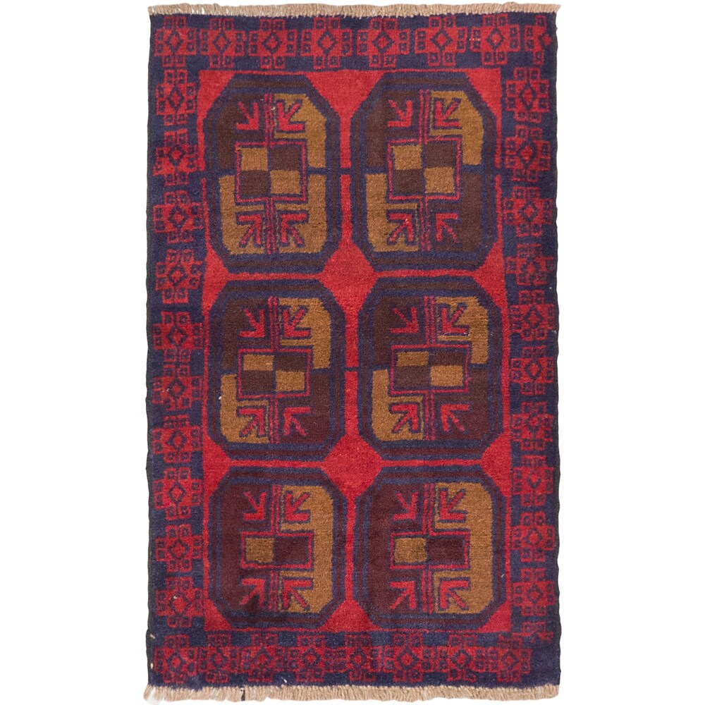 eCarpetGallery Bahor Red Wool Hand-knotted Rug (2'9 x 4'6)