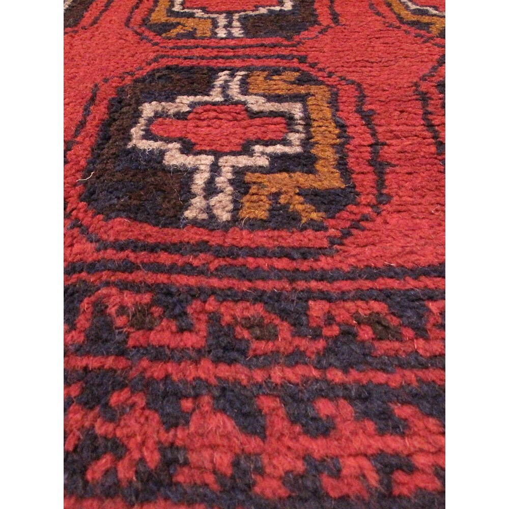 Hand-knotted Bahor Red Wool Rug - 3'6 x 5'11
