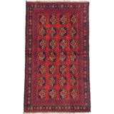 Hand-knotted Bahor Red Wool Rug - 3'6 x 5'11