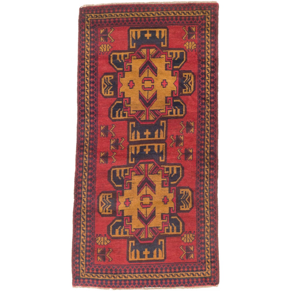 ecarpetgallery Bahor Red Wool Hand-knotted Rug (3'6 x 6'8)