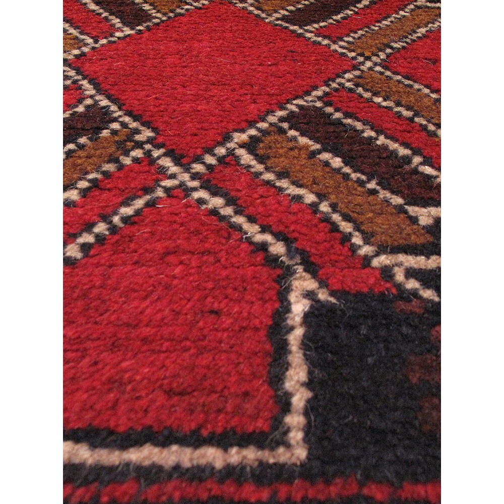 eCarpetGallery Hand-knotted Baluch Brown/Red Wool Rug (2'9 x 4'2)
