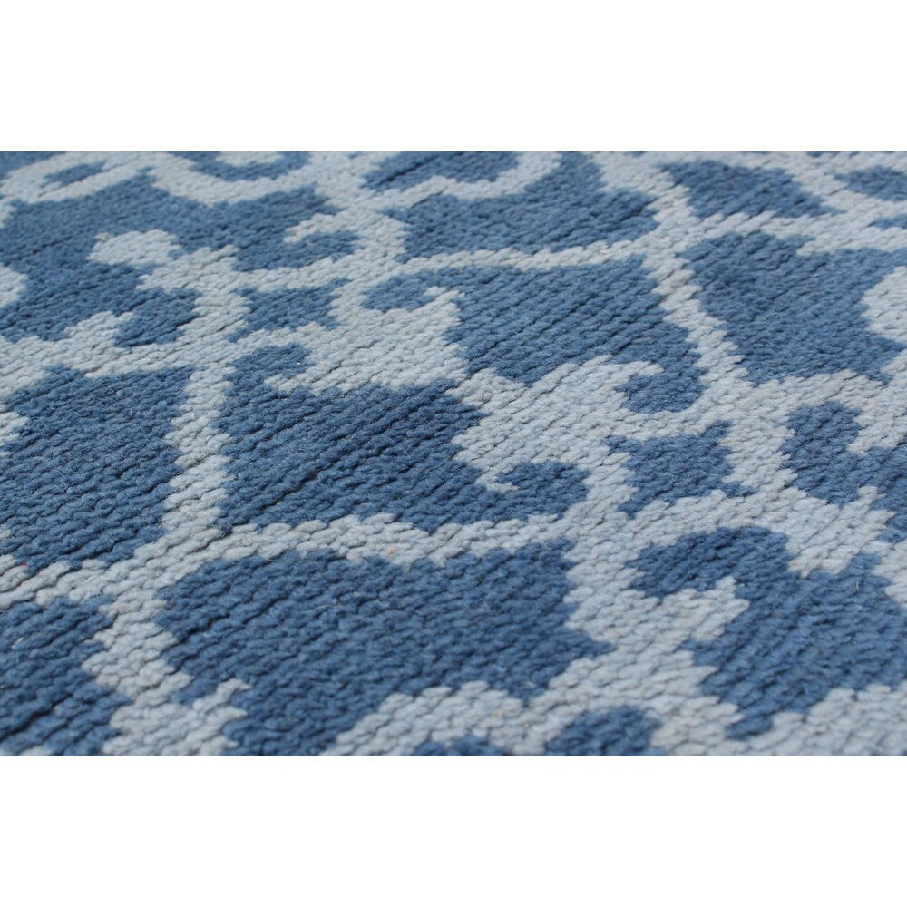 eCarpetGallery Eternity Blue Wool Hand-knotted Rug (5'0 x 7'9)