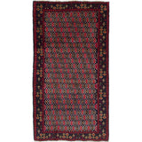 Ecarpetgallery Hand-Knotted Finest Baluch Blue, Red Wool Rug (3'7 x 6'10)