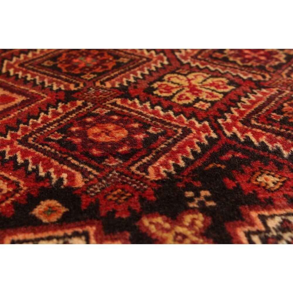 ecarpetgallery Hand-Knotted Finest Baluch Red Wool Rug - 3'1 x 5'6