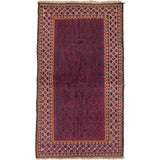 ecarpetgallery Hand-Knotted Herati Blue Red Wool Rug (3'7 x 6'1)