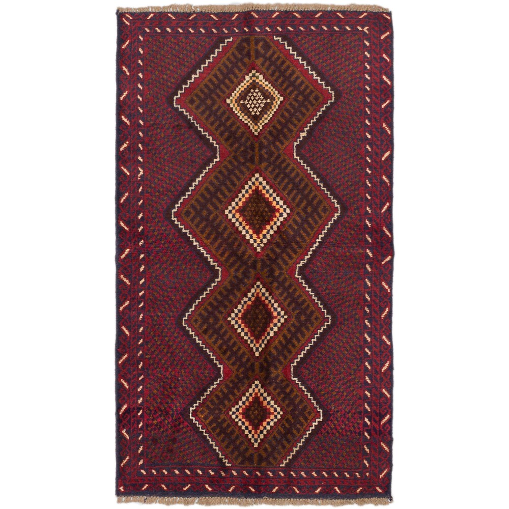 ecarpetgallery Hand-Knotted Kazak Blue, Red Wool Rug (3'6 x 6'2)