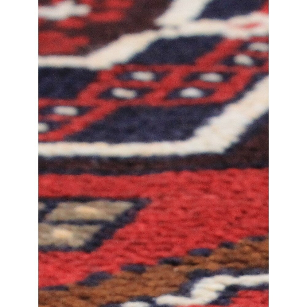 ecarpetgallery Hand-Knotted Kazak Red Wool Rug (3'4 x 6'3)