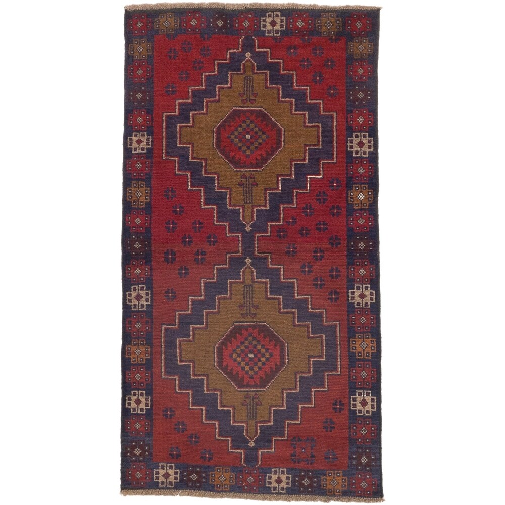 ecarpetgallery Hand-Knotted Kazak Red Wool Rug (3'4 x 6'3)