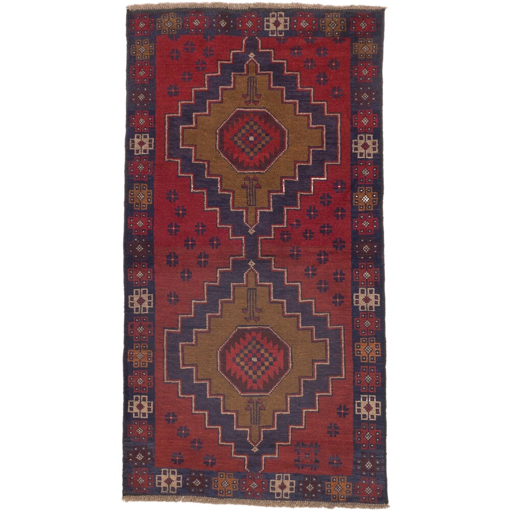 ecarpetgallery Hand-Knotted Kazak Red Wool Rug (3'4 x 6'3)