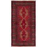 Hand-knotted Kazak Red Wool Rug - 3'6 x 6'5