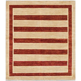 ecarpetgallery Hand-Knotted Peshawar Ziegler Ivory, Orange Wool Rug (6'5 x 7'3)
