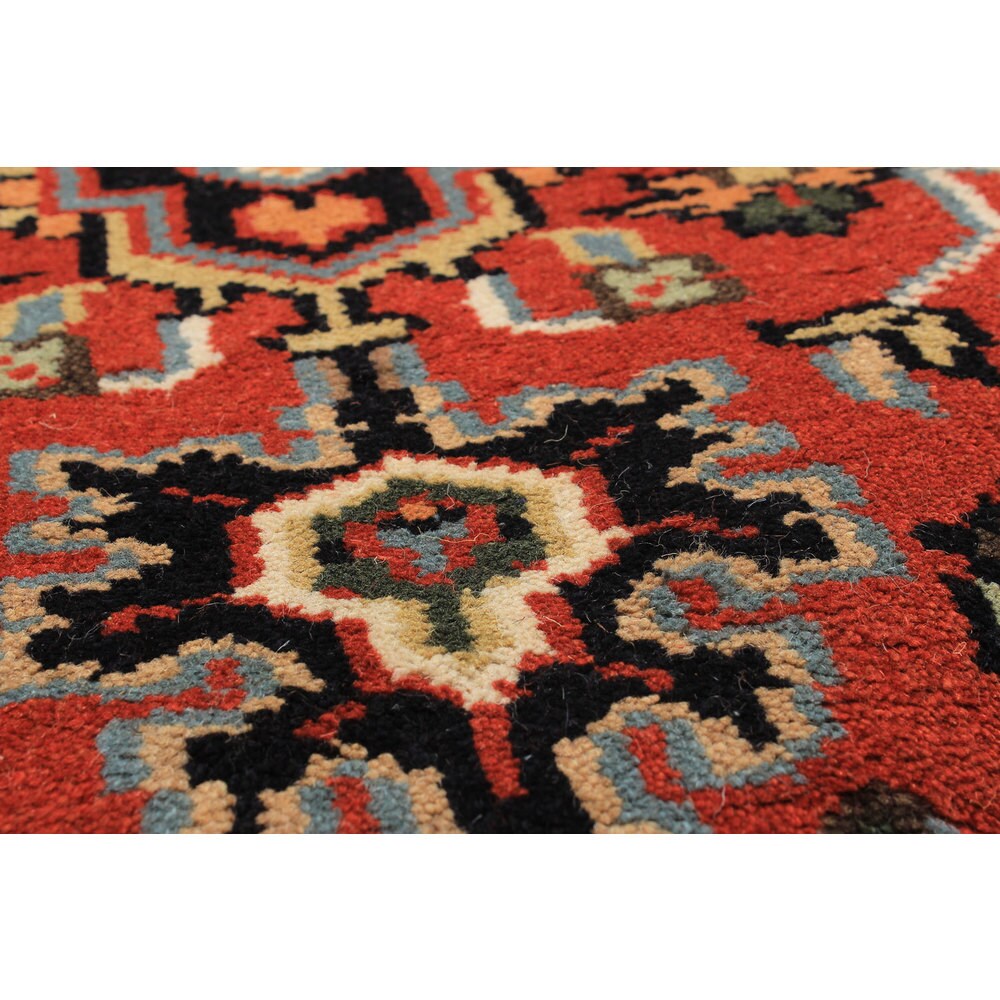 ecarpetgallery Hand-Knotted Royal Heriz Black, Brown Wool Rug (4'0 x 6'2)