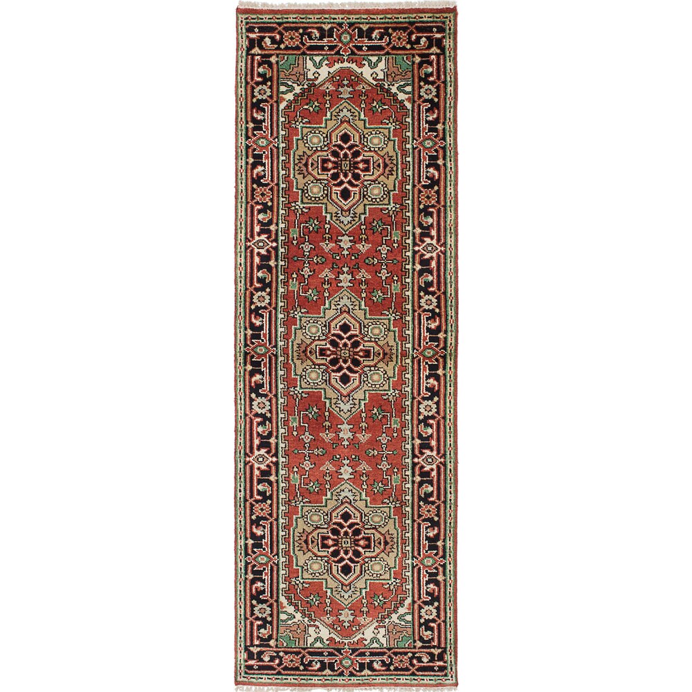 eCarpetGallery Serapi Heritage Black/Brown Wool and Cotton Hand-knotted Oriental Rug (2'7 x 7'11)