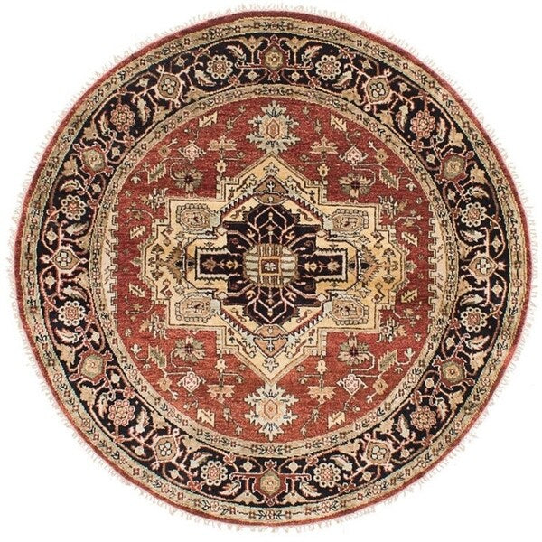 ecarpetgallery Hand-Knotted Serapi Heritage Orange Wool Rug (5'9 x 5'9)