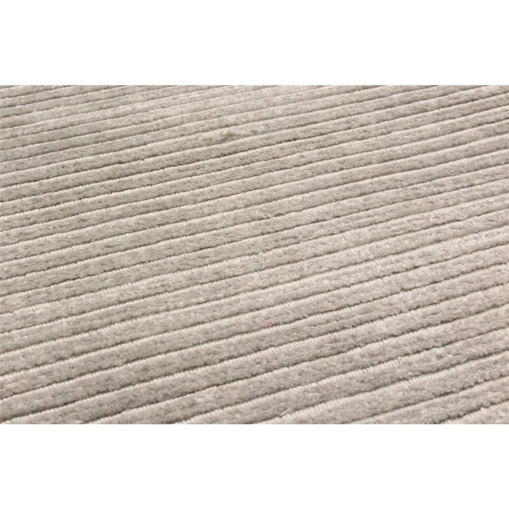 ecarpetgallery Hand-Knotted Shimmer Grey Art Silk Rug (5'0 x 8'0)