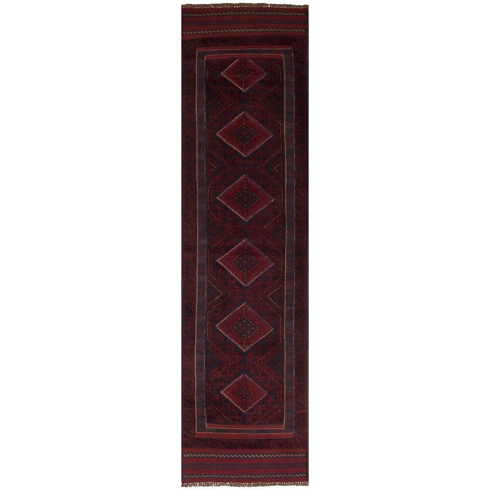 ecarpetgallery Hand-Knotted Tajik Caucasian Red Wool Rug (1'11 x 8'2)