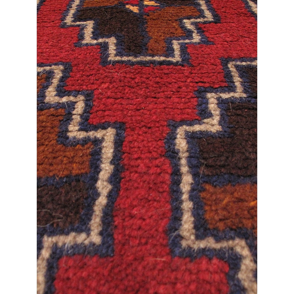 ecarpetgallery Hand-Kotted Bahor Red Wool Rug (3'5 x 6'4)