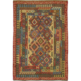 ecarpetgallery Hand-Woven Anatolian Kilim Green Wool Kilim (6'6 x 9'5)