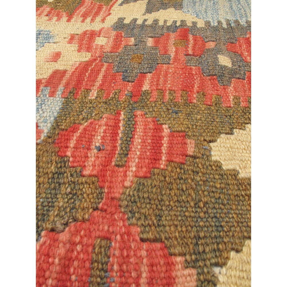 Flat-weave Hereke Copper, Brown Wool Kilim - 5'6" x 8'3"