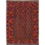 ecarpetgallery Hand-Woven Qashqai Red Wool Kilim - 6'11 x 9'3