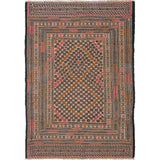 ecarpetgallery Hand-Woven Shiravan Sumak Ivory, Pink Wool Sumak (4'2 x 6'2)