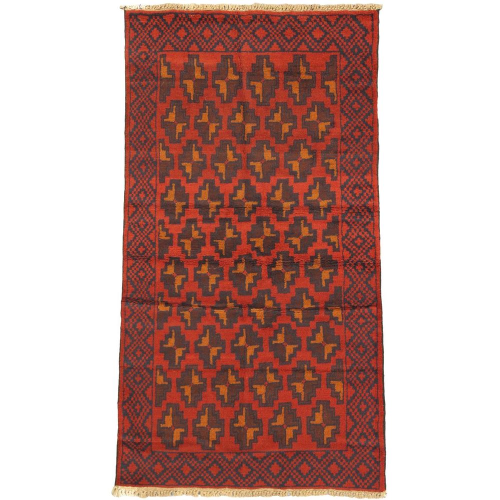 eCarpetGallery Red Wool Hand-knotted Bahor Rug (3'4 x 6'3)