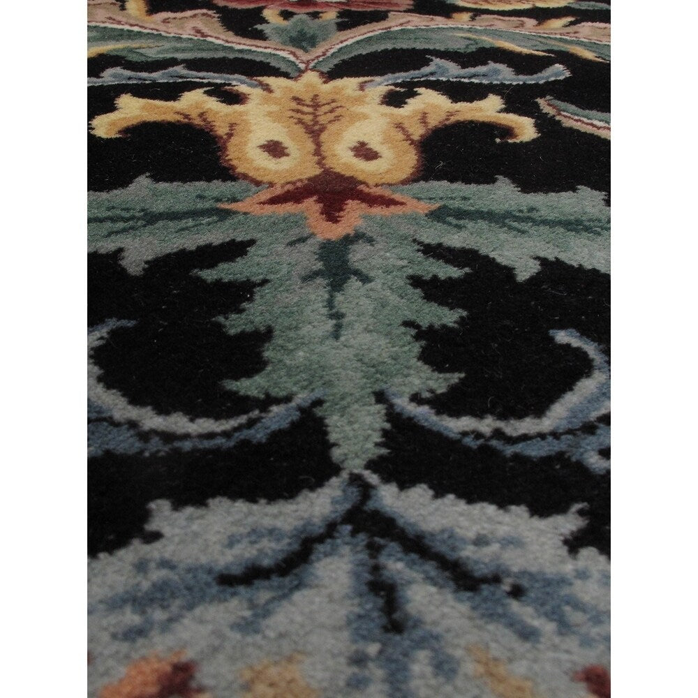 ecarpetgallery Hand-knotted Varanasi Black Wool Rug (8'1 x 10'0)