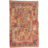 ecarpetgallery Handmade Hereke Blue, Red and Yellow Wool Kilim Rug