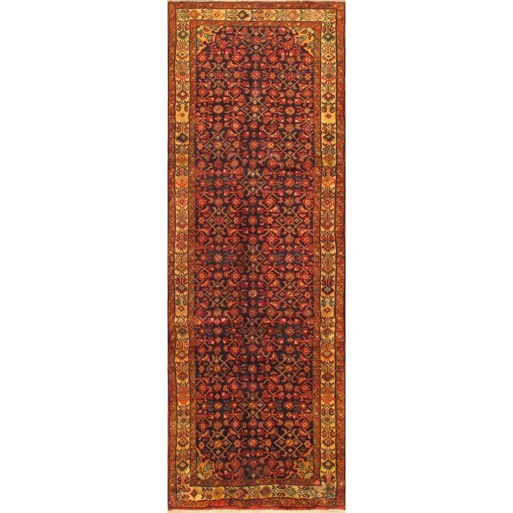 ecarpetgallery Hosseinabad Blue/Multicolor/Red Hand-knotted Wool Rug (3'6 x 10'5)