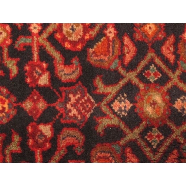 ecarpetgallery Hosseinabad Blue/Multicolor/Red Hand-knotted Wool Rug (3'6 x 10'5)