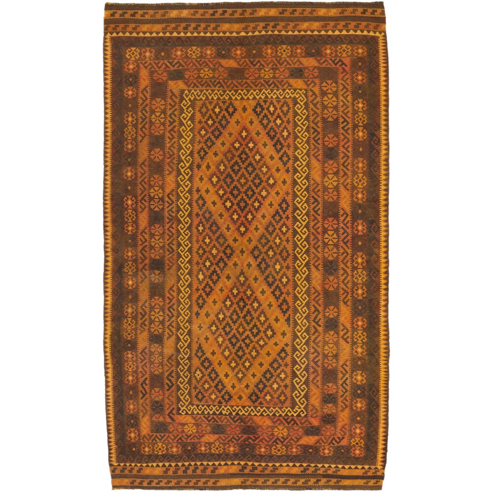 ecarpetgallery Kashkoli Kilim Brown Wool Kilim Rug
