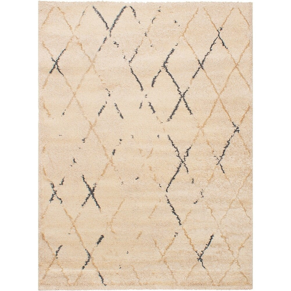 ecarpetgallery Machine-Made Soho Ivory Shag (5'5 x 7'8)
