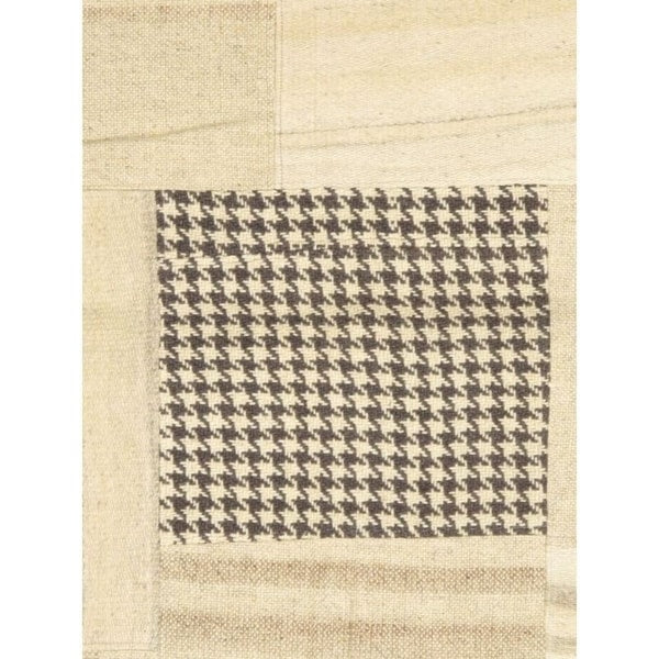 ecarpetgallery Mosaico Ivory Hand-woven Wool Kilim (4'7 x 6'7)