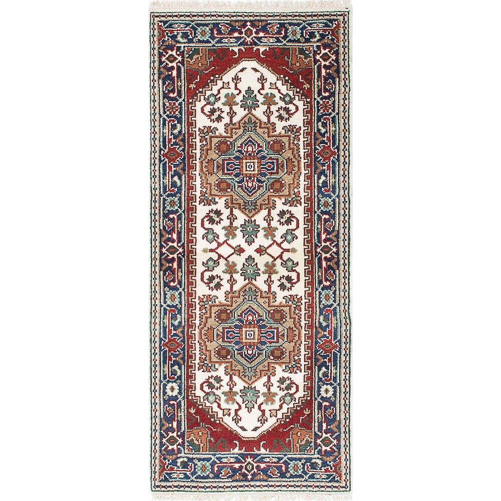 ecarpetgallery Serapi Heritage Ivory, Red Wool Rug