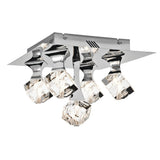 elan Rockne Chrome 5-light Flush Mount - Silver